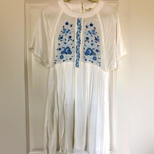 Embroidered White Dress